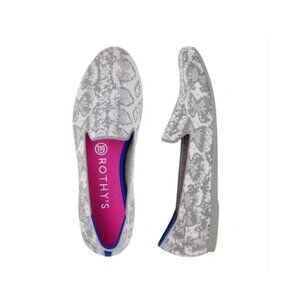 Rothy's The Loafer Ivory Grey Snake Women’s Size 9.5